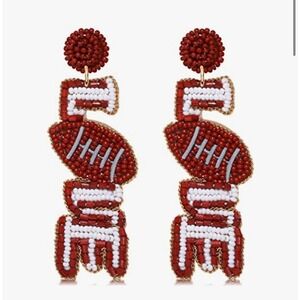 Hippie‎ by JolliMolli Football Earrings Beaded Game Day Dangle Drop New